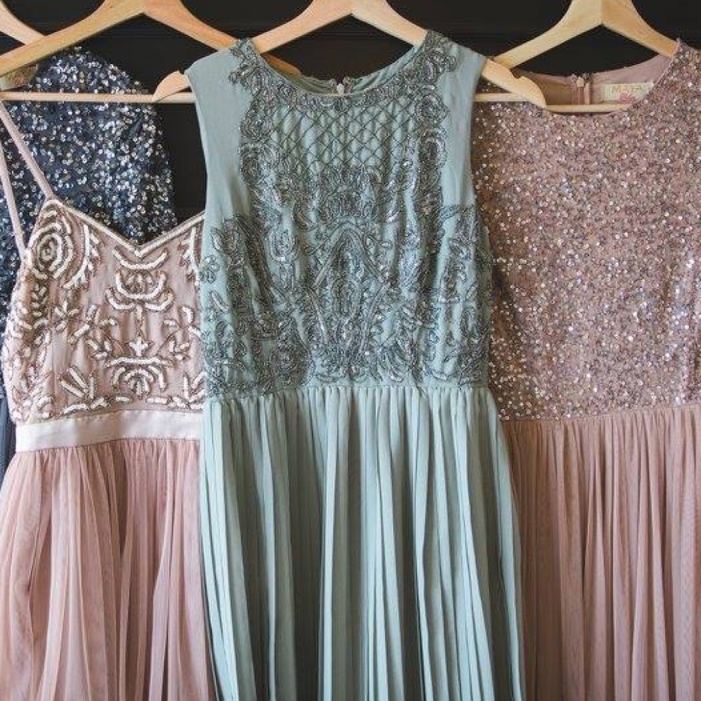 Maya Deluxe - ASOS - Beaded and Pleated Bridesmaid Dress